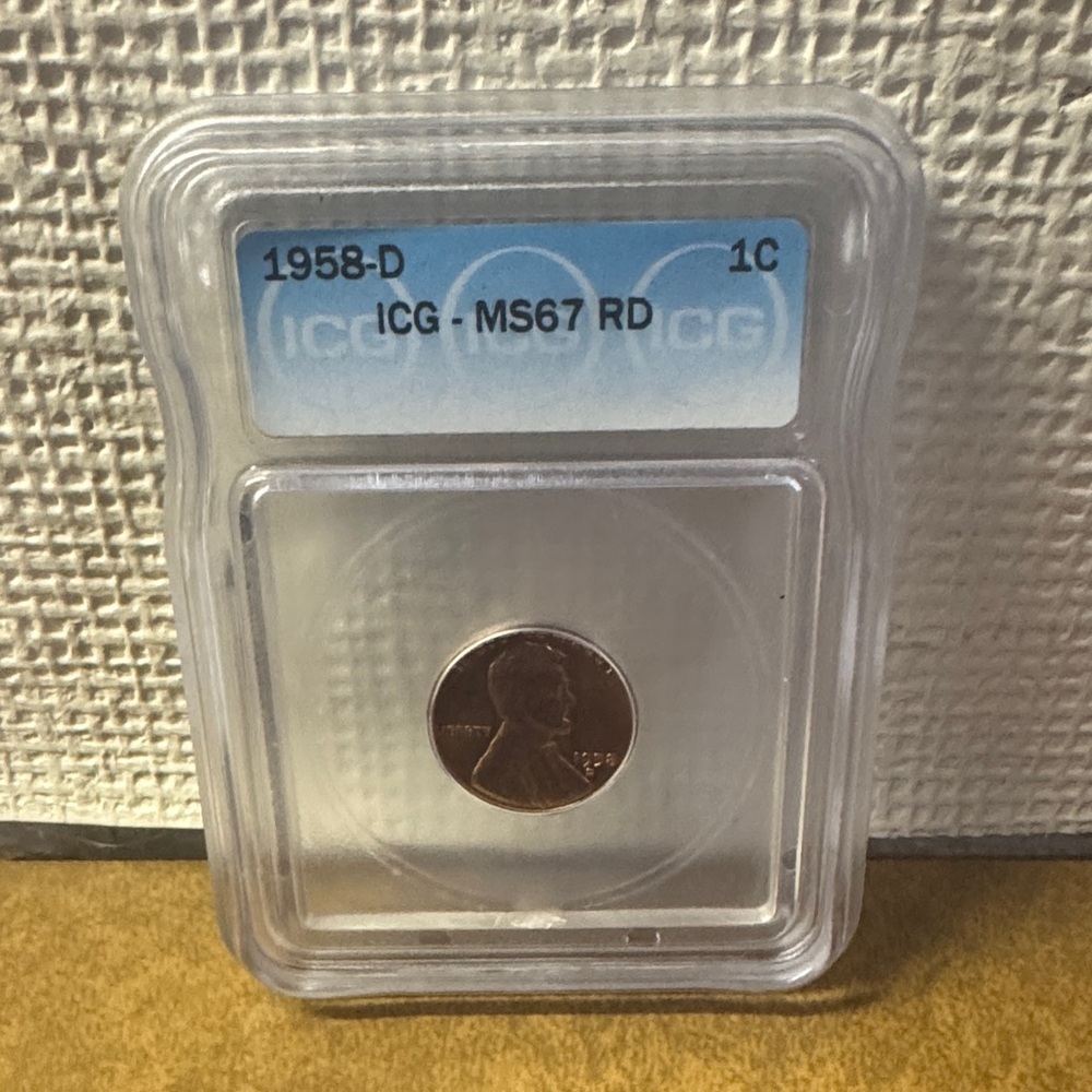 1958-D Lincoln Penny in Protective Case